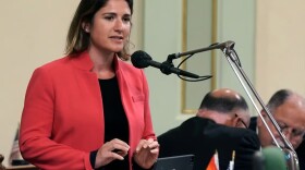 Assemblywoman Rebecca Bauer-Kahan, D-Orinda, urges lawmakers to approve her bill to shield California abortion providers from Texas-style laws, during the Assembly session in Sacramento, Calif., on Monday, May 23, 2022.
