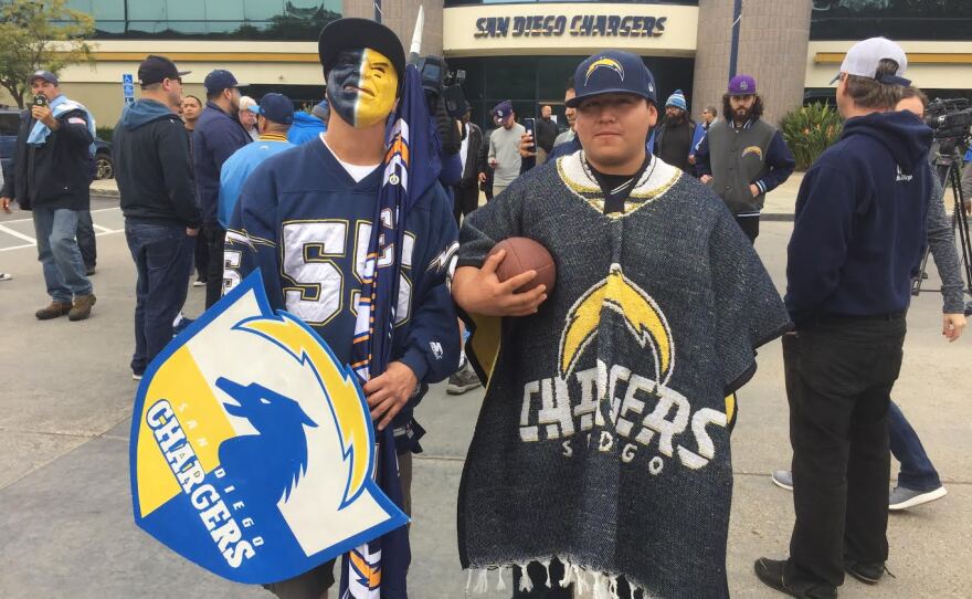 Mercury Hornbeek and "Turi" at Chargers HQ on Jan. 12, 2017