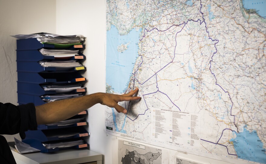 At his office, Kroker points to a map showing Jordan and Syria. He says European arrest warrants issued for high-ranking Syrian officials in 2018 spurred more investigations across Europe.