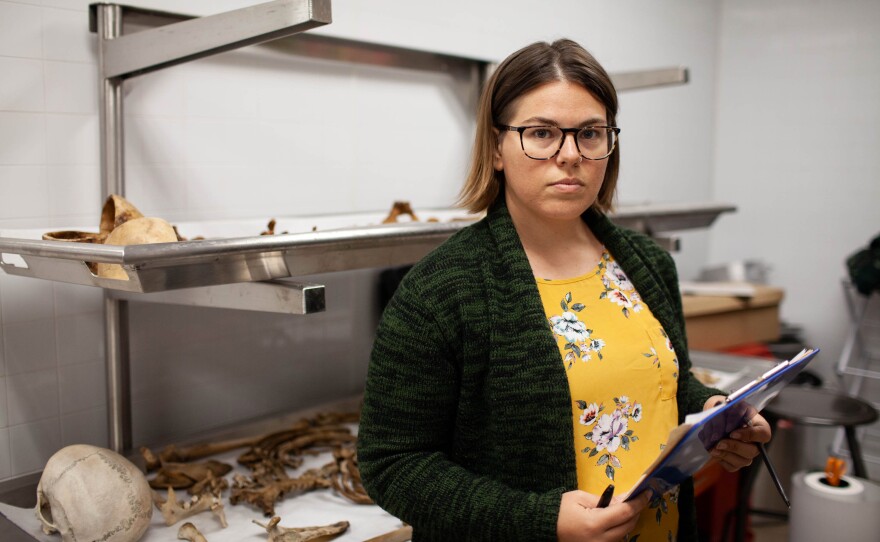 Courtney Siegert joined the program after her father died. She was moved to help others regain the remains of loved ones lost.