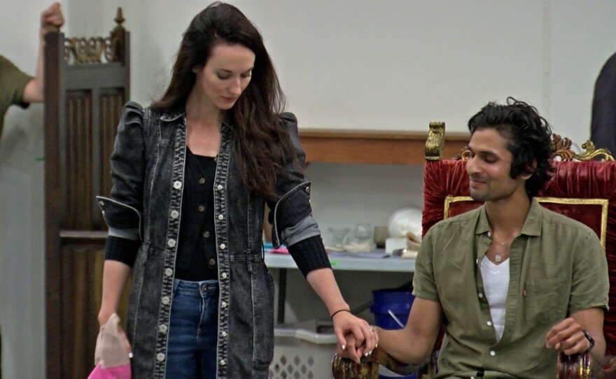 Elizabeth A. Davis and Keshav Moodliar at rehearsal for the Old Globe's "Henry 6." (June 21, 2024)
