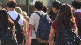 Students walk into Patrick Henry High School on San Diego Unified's first day of school on Monday, Aug. 10, 2026.