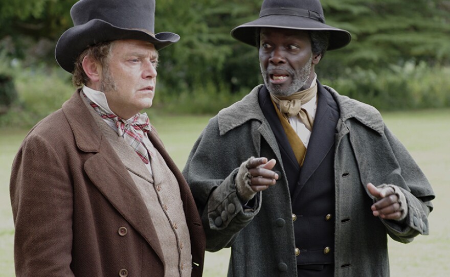 Sgt. Cuff (John Thomson) and Gabriel Betteredge (Leo Wringer) in a scene from THE MOONSTONE.