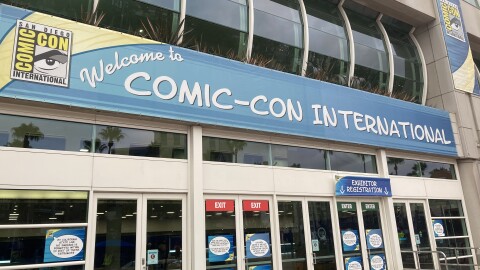 The San Diego Convention Center's exterior is transformed with Comic-Con International branding in this photo taken July 22, 2025.
