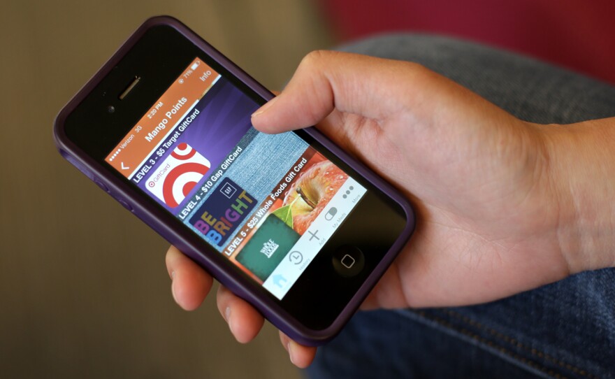 A view of the rewards screen on the Mango Health app.