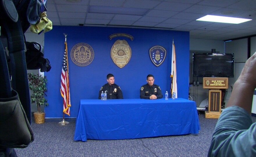San Diego Police Officers Tom McGrath and Max Verduzco recount their experiences at the Las Vegas shooting, Oc.t 4, 2017.