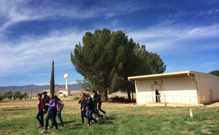 California: Students leave class after taking part in the new Common Core-aligned standardized tests at the Cuyama Valley High School. While the Common Core education standards provoked political backlash and testing boycotts around the country this year, California, the state that educates more public school children than any other, was conspicuously absent from the debate.