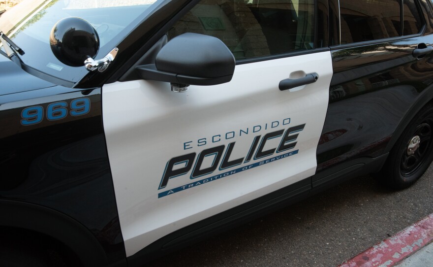 Escondido police department car. August 12, 2024.