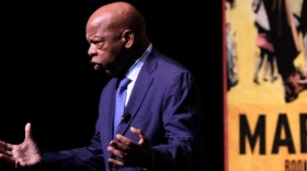 On Friday, Sept. 21, 2018 KPBS hosted a special event to celebrate the 2018 One Book, One San Diego selection, "March: Book One" at the San Diego Civic Theatre. Featured speakers included the three creators of the book, Congressman John Lewis (pictured speaking), Andrew Aydin and Nate Powell. 