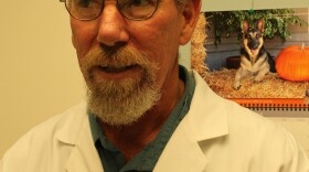 Veterinarian Robert Tugend operated on Monty, the San Diego police dog who was shot in the Skyline area. 