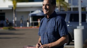 Congressional candidate and former Republican congressman Darrell Issa speaks during an interview Tuesday, Nov. 3, 2020, in San Marcos, Calif. Issa is running for Congress in California's 50th district. 