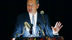 In this Sept. 27, 2017 file photo, Chief Justice John Roberts speaks during the Bicentennial of Mississippi's Judiciary and Legal Profession Banquet in Jackson, Miss.