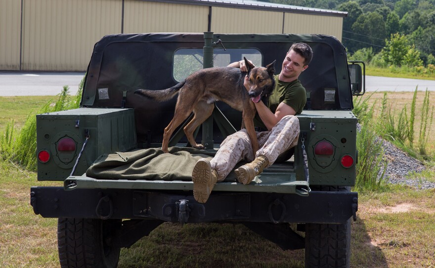 Max serves on the frontlines in Afghanistan alongside U.S. Marine Kyle Wincott.