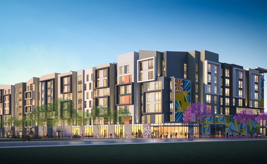 A 2022 rendering of the SDSU Mission West housing development.
