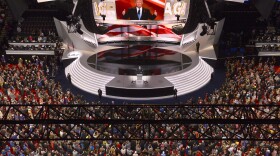 Republican Presidential Candidate Donald Trump steps to the podium to introduce his wife Melania during the opening day of the Republican National Convention in Cleveland, July 18, 2016.