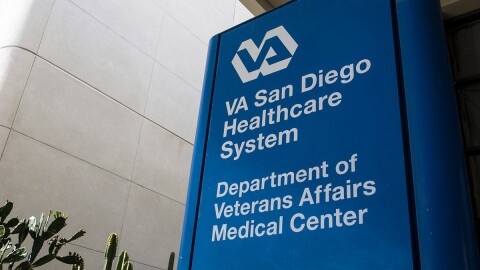 A sign at the San Diego VA Medical Center, Nov. 15, 2018.