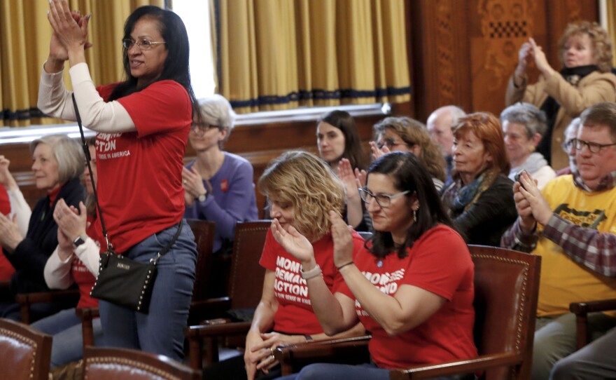 Supporters applaud after the Pittsburgh City Council voted to pass gun control legislation on April 2.