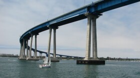 The Coronado Bridge connects Coronado Island to San Diego. 