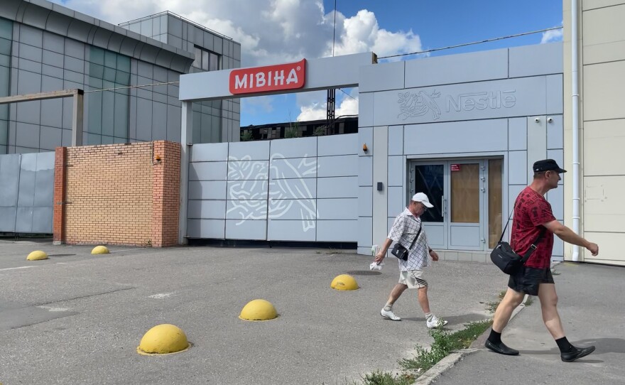 Nestle closed its 3 factories in Ukraine after the Russian invasion. The company quickly restarted 2 of them but officials say it's still not safe enough to bring nearly a thousand workers back to this complex in Kharkiv.