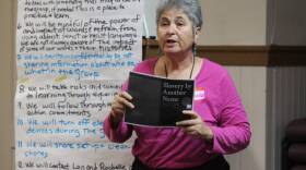 Rochelle Towers leads a White Awake class  in Oakland, Oct. 22, 2017. 