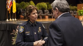 San Diego Police Chief Shelley Zimmerman is shown at the City Council inauguration ceremony, Dec. 10, 2014.
