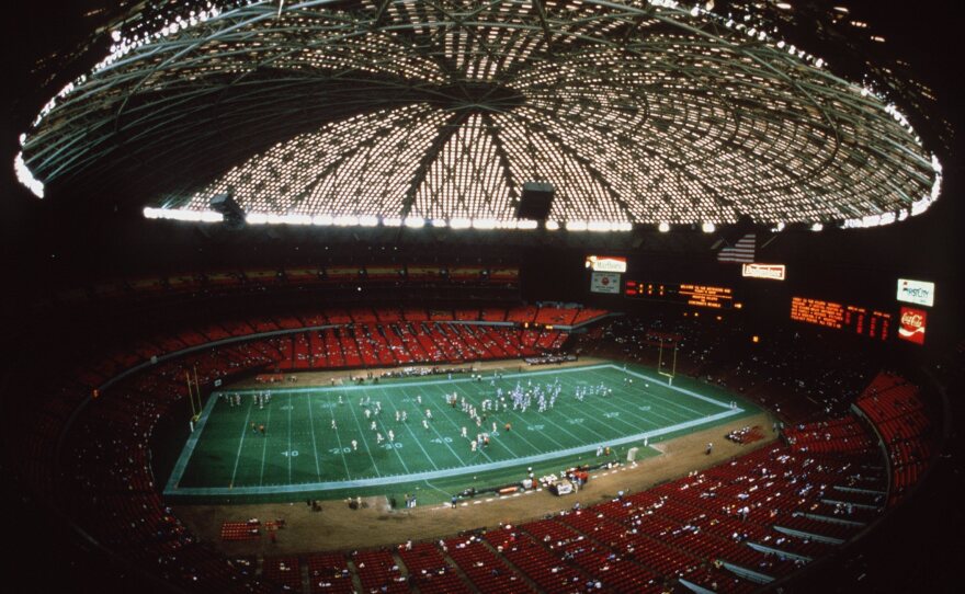 An interior shot of the Houston Astrodome taken in 1990. The stadium was "the first fully air-conditioned, enclosed, domed, multipurpose sports stadium in the world," according to the Texas Historical Association.