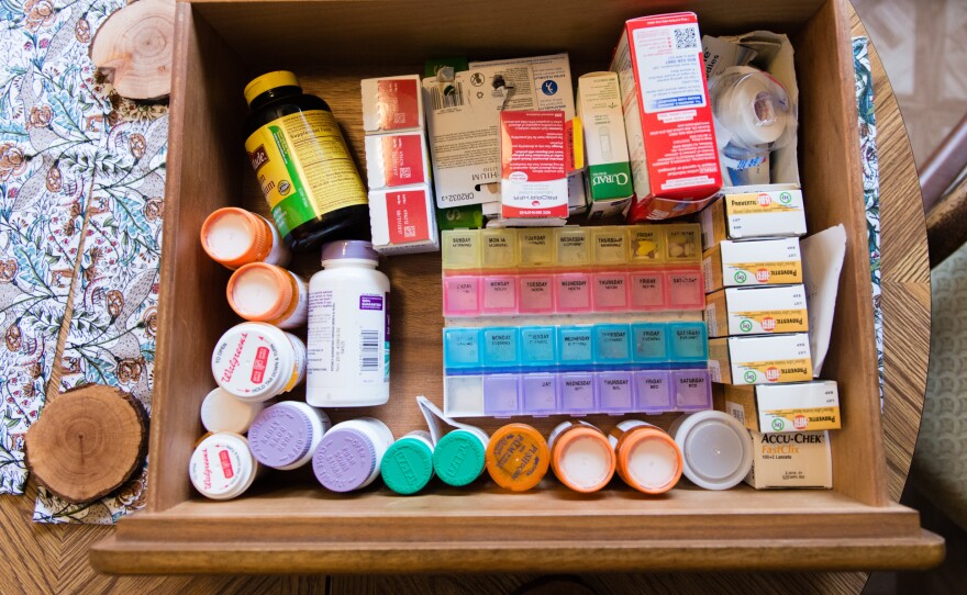 All the medicine Chinchar takes for his congestive heart failure and other ailments fills a kitchen drawer. "What we like to do as a palliative care program is streamline your medication list," the nurse explained during a home visit. "They may be doing more harm than good."