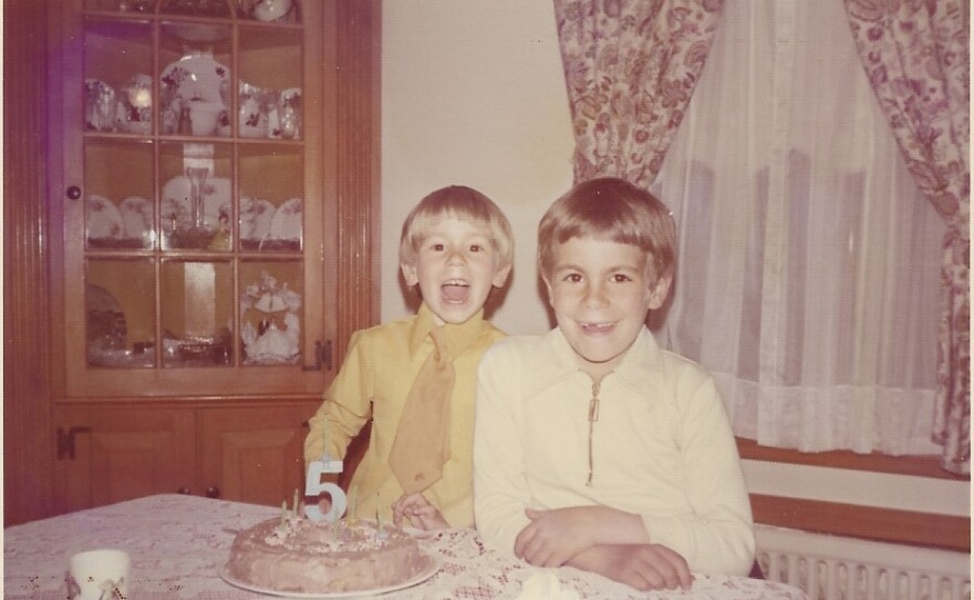 Danny Volce (left) on his fifth birthday with brother Jay Volce, in 1973. Danny was 52 when he died on Feb. 6, 2021. "To get so far into this and then to lose him here at this point... it feels especially hard," says his sister Lori Baron.