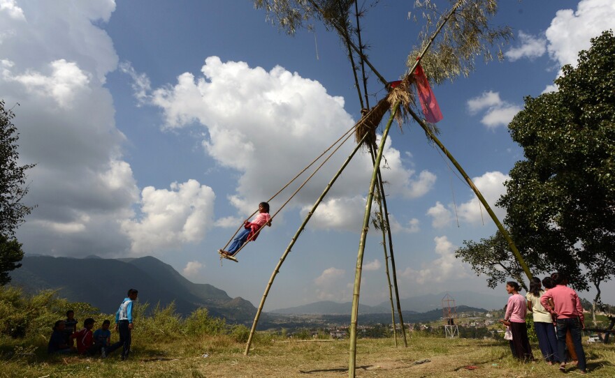 Would you like to swing on a "Dashain Ping"? The towering rough-hewn swings are erected for the Hindu festival.