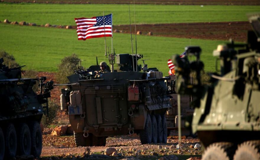 The Marines will join the approximately 500 U.S. troops already in Syria, such as these U.S. forces on the western outskirts of the northern Syrian city of Manbij on Sunday.