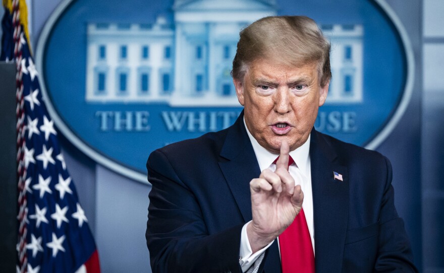 "When somebody's the president of the United States, the authority is total," President Trump said on Monday.