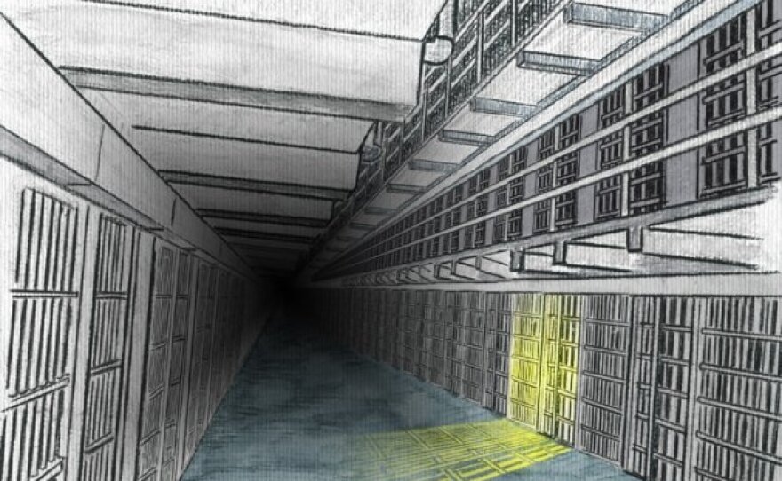 The hand drawn and painted backgrounds for "Death Row Diet"