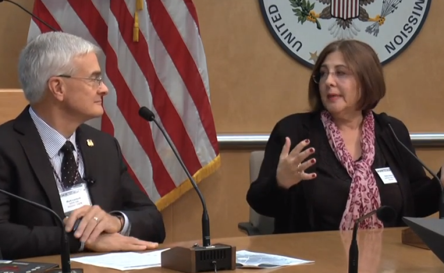 Mark Lombard, director of the NRC's Division of Spent Fuel Storage and Donna Gilmore of sanonofresafety.org