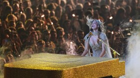 Delta Goodrem from Australia performs the song "Eclipse" during the dress rehearsal for the Grand Final of the 70th Eurovision Song Contest in Vienna, Austria, Friday, May 15, 2026.