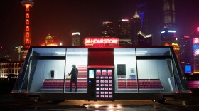 A prototype Moby Mart is being tested in Shanghai. Per Cromwell, the project's lead designer, says four to six additional mobile supermarkets are planned in the coming year.