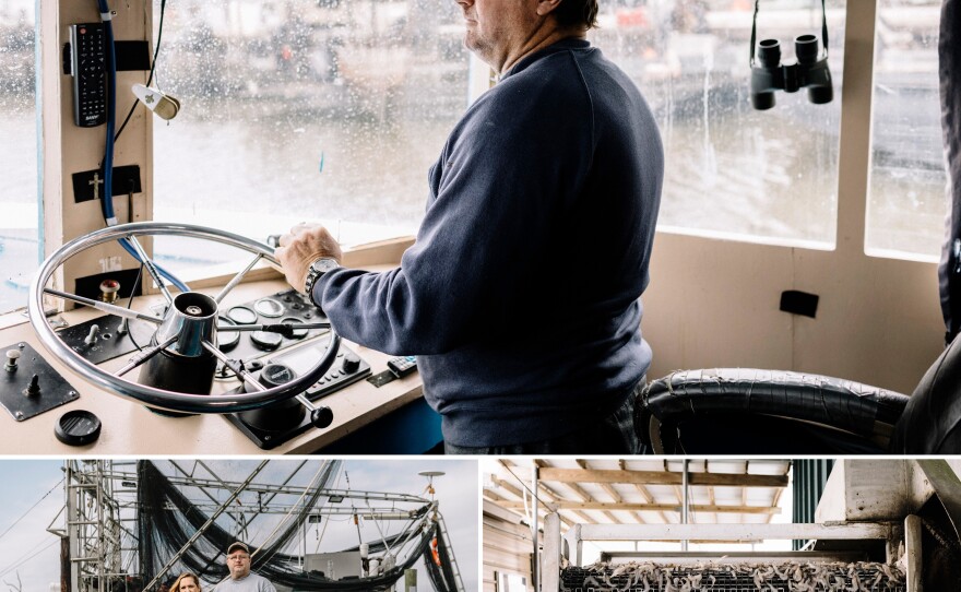 Malcolm "Mackey" LaCoste steers his fishing boat up Bayou Dularge toward Captain Blair Seafood, where he unloads the shrimp he catches in the coastal waters near the Gulf of Mexico.