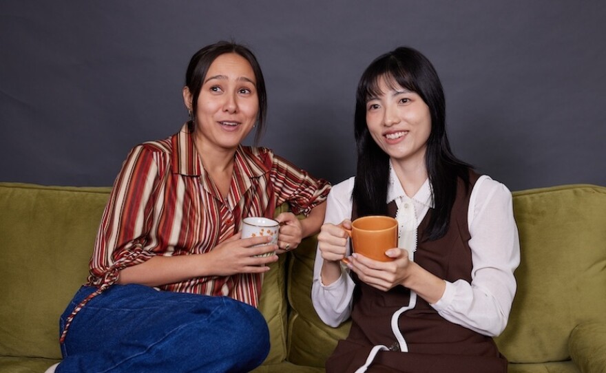 Actors Marielle Young and Jin Park from North Coast Rep's production of "The Heart Sellers" are shown in an undated photo.