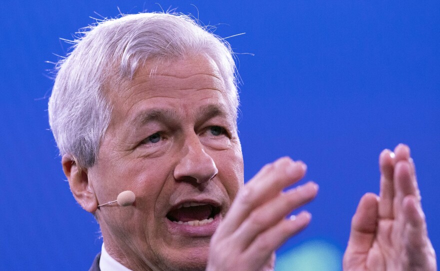 Jamie Dimon, chairman and CEO of JPMorgan Chase, speaks at the Bloomberg Global Business Forum in September.