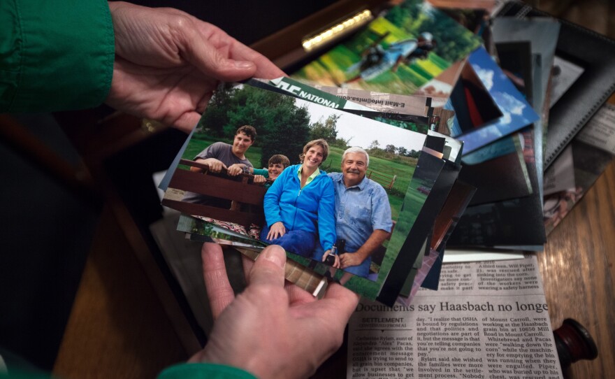 Wyatt Whitebread is seen in the center of a family snapshot that includes his mother and father, Carla and Gary, and his older brother (left).