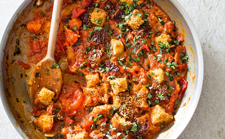 Test cook Becky Hays makes Bridget the Best Summer Tomato Gratin.