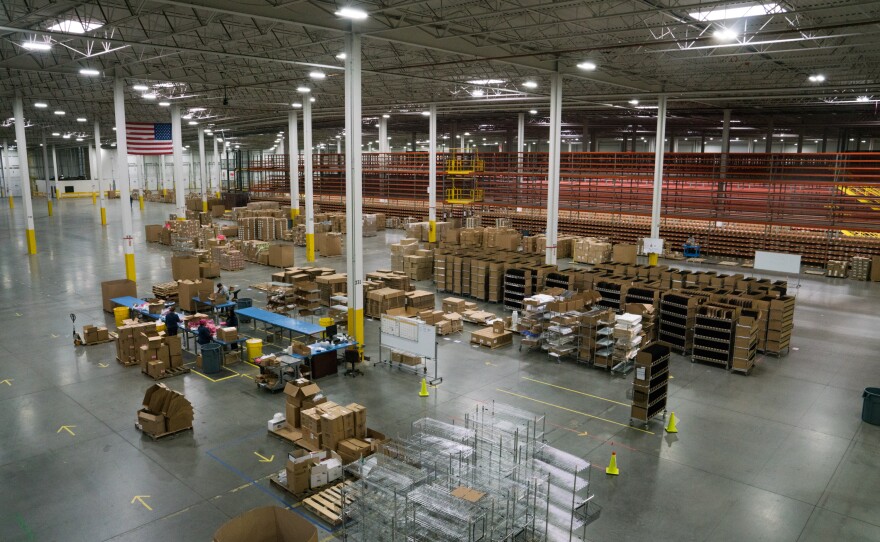 The warehouse is a new fulfillment center run by Radial, handling some of the biggest brands in cosmetics.