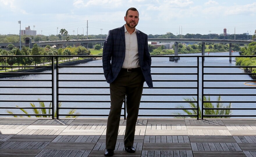 Dave Loos, 34, works in contract furniture sales in Tampa. After supporting Marco Rubio in the primary, Loos is now a Trump fan. While he likes Trump's business acumen and the strength he projects, he finds the tone of the election frustrating.