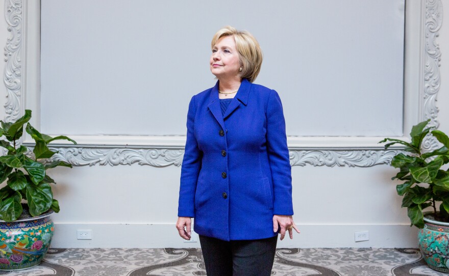 Hillary Clinton stands for a portrait in San Antonio.