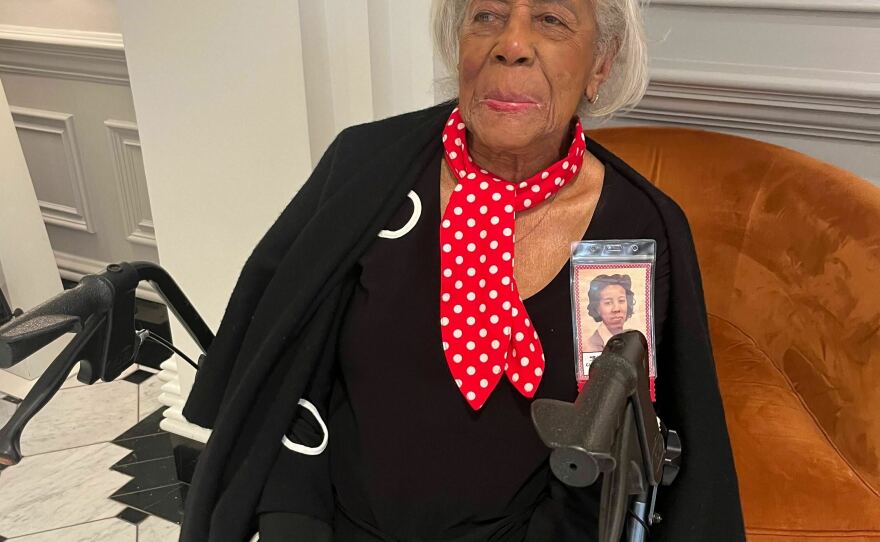 Velma Long, 106, worked as a typist for the U.S. Navy during WWII. She says she's honored to be accepting this award eight decades later.