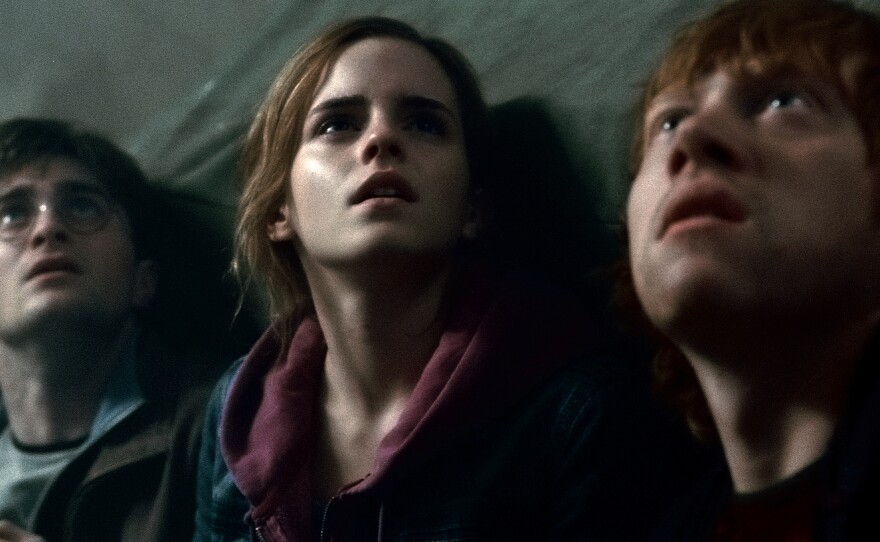 (L-r) Daniel Radcliffe as Harry Potter, Emma Watson as Hermione Granger and Rupert Grint as Ron Weasley in Warner Bros. Pictures’ fantasy adventure “Harry Potter and the Deathly Hallows, Part 2” a Warner Bros. Pictures release.