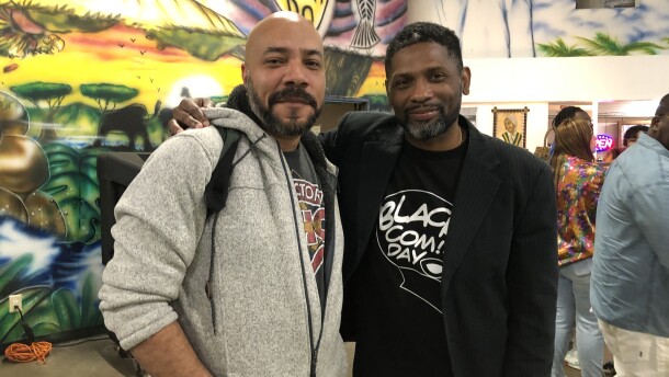 John Jennings and Keithan Jones at Black Comix Day: Heroes Rise V at WorldBeat Cultural Center. Feb.12, 2023