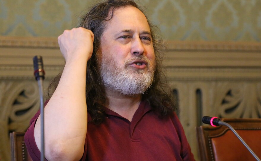 Richard Stallman, pictured in 2015, resigned from his posts as President of the Free Software Foundation and visiting scientist at MIT's Computer Science & Artificial Intelligence lab.