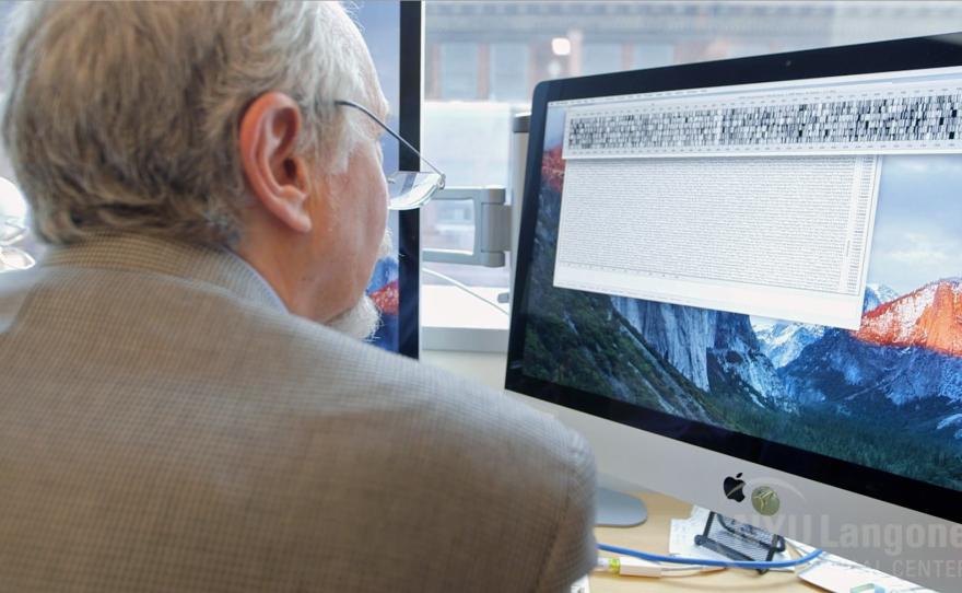 Geneticist Jef Boeke of New York University studies DNA sequences from baker's yeast.