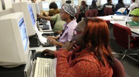 Job seekers surf the Web at a Los Angeles computer lab. Grants and loans funded by the Recovery Act to expand U.S. broadband service will eventually invest a total of $7.2 billion.