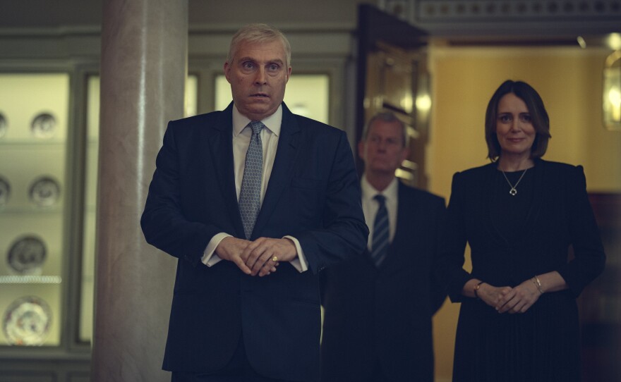 Rufus Sewell as Prince Andrew in the Netflix film <em>Scoop</em>.